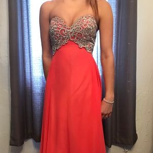 Coral prom dress